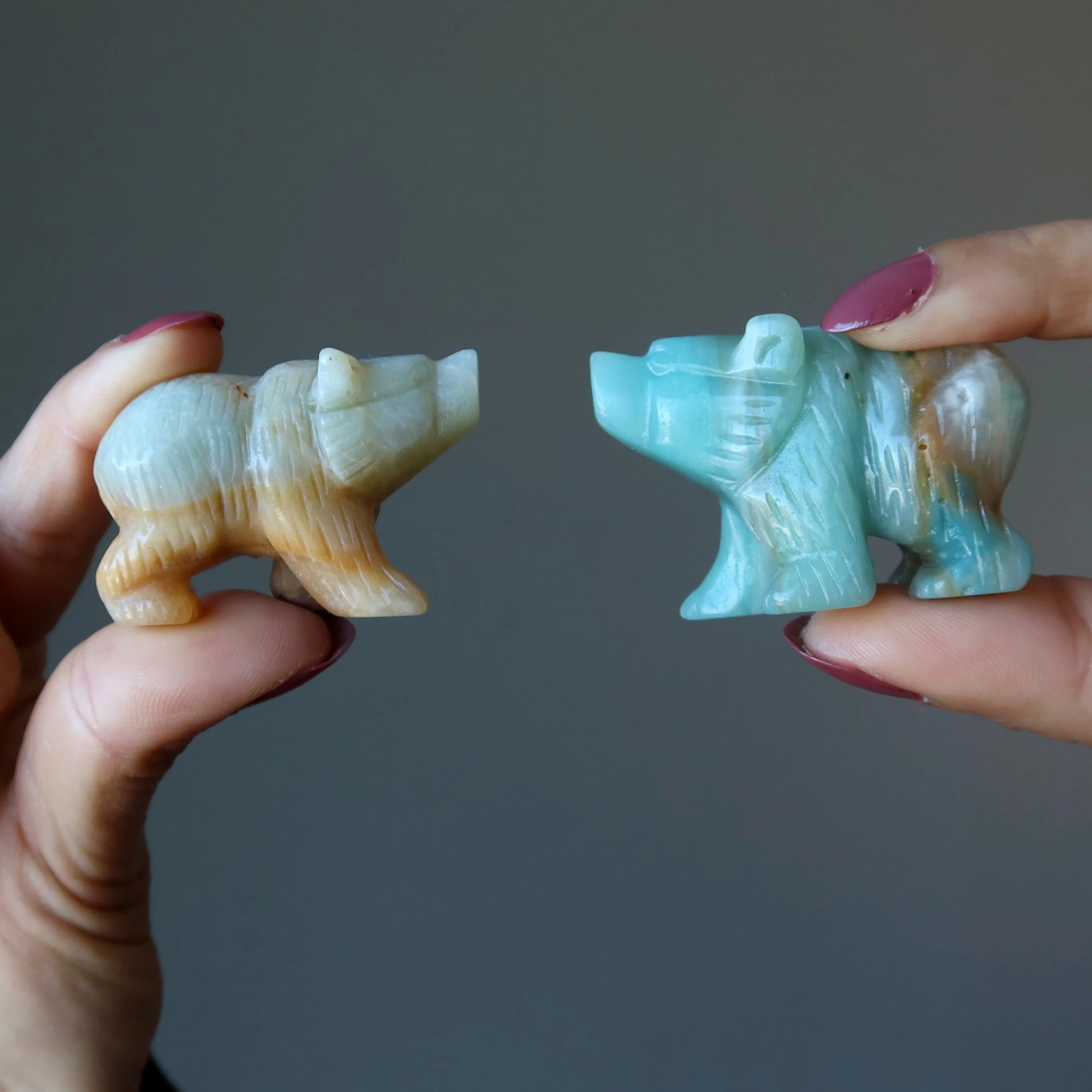 Amazonite Bear Spiritual Quest Cool Polar Water Animal Figurine