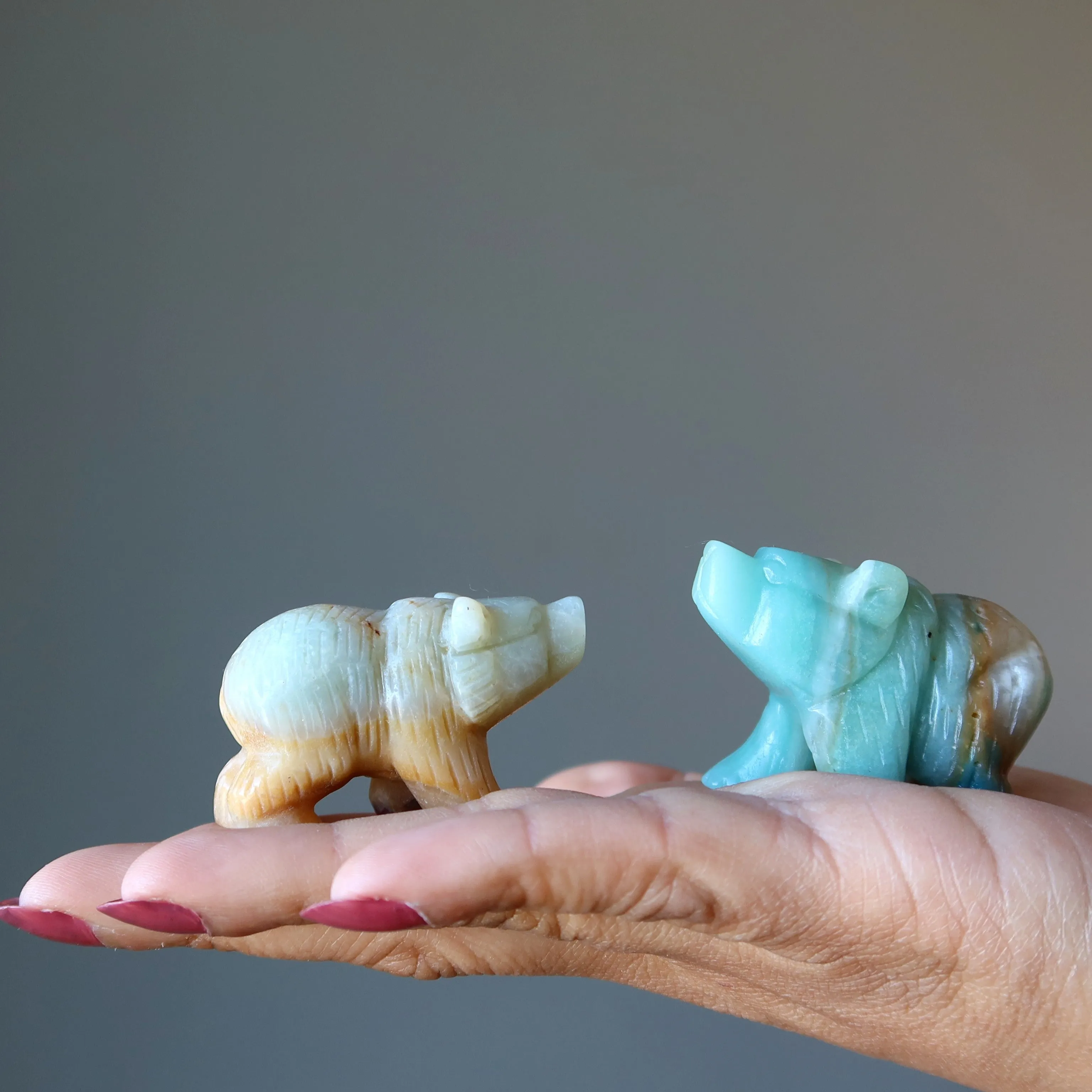 Amazonite Bear Spiritual Quest Cool Polar Water Animal Figurine