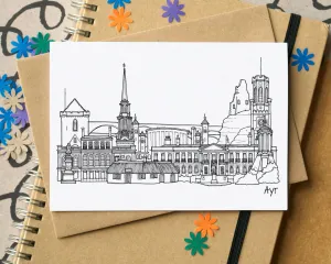 Ayr Skyline Landmarks Greetings Card