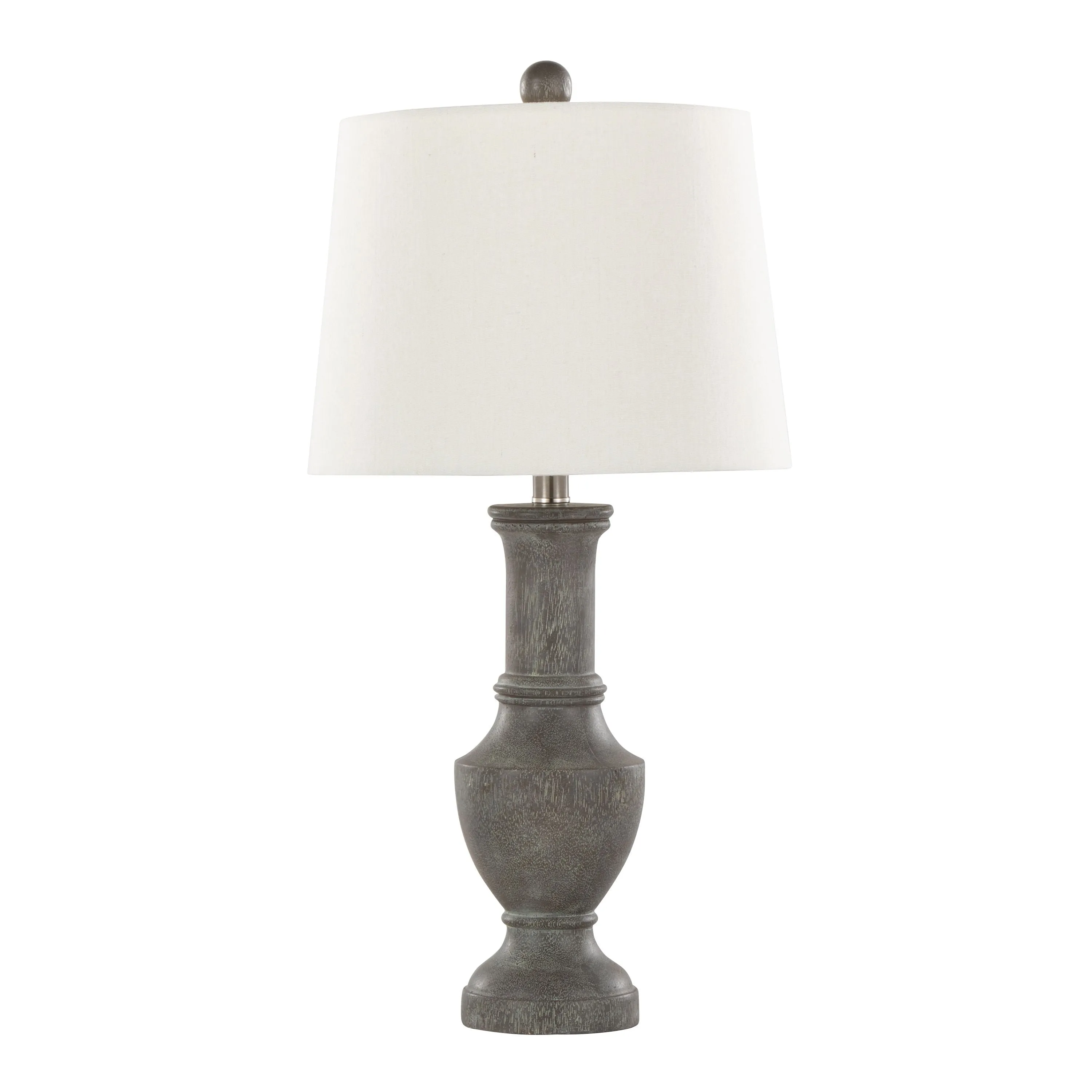 Chateau - Contemporary Table Lamp (Set of 2) - Acid Griffin / Nickel / White by Couch.com