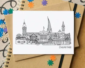 Chesterfield Skyline Landmarks Greetings Card