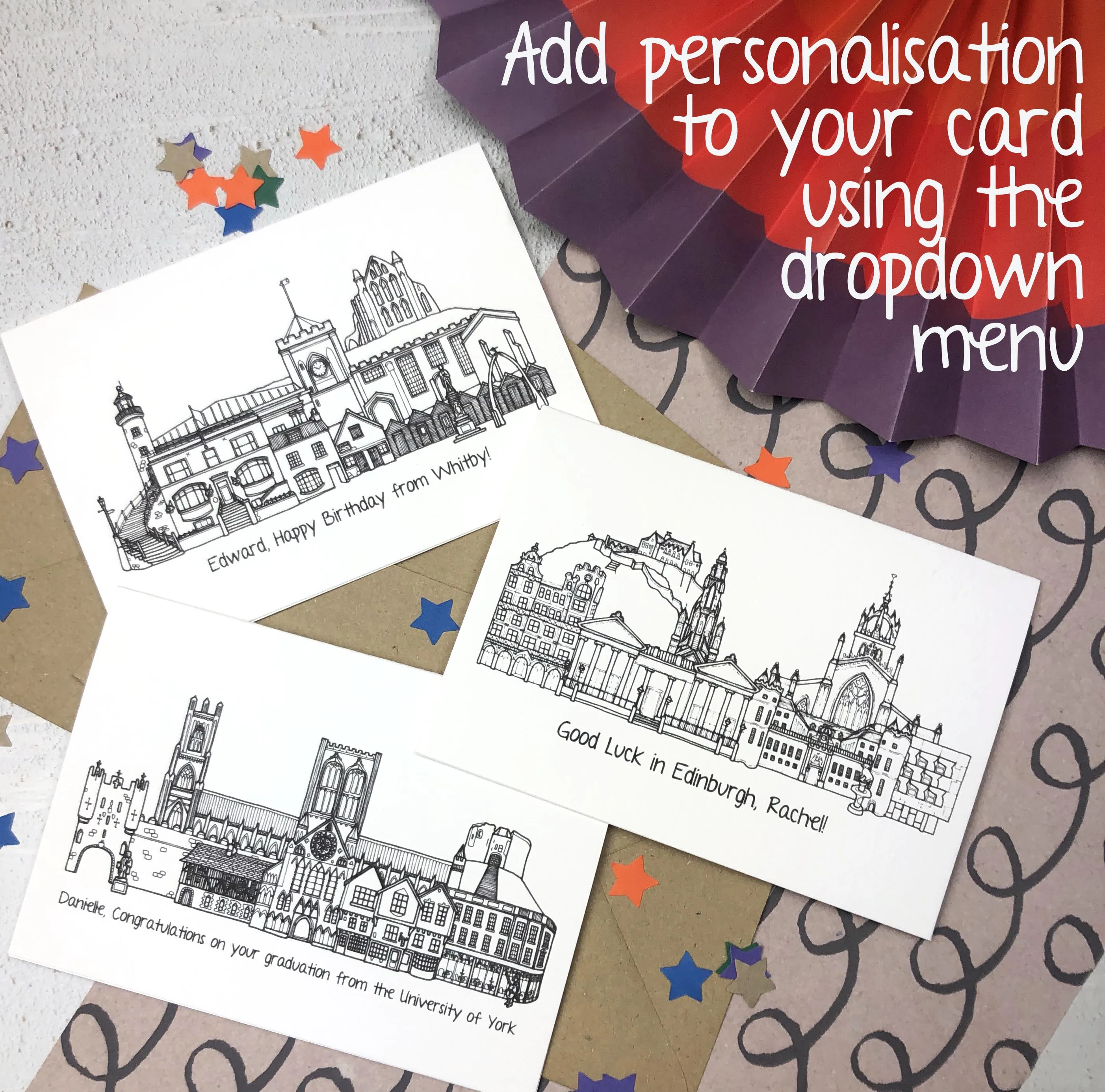 Darlington Skyline Landmarks Greetings Card