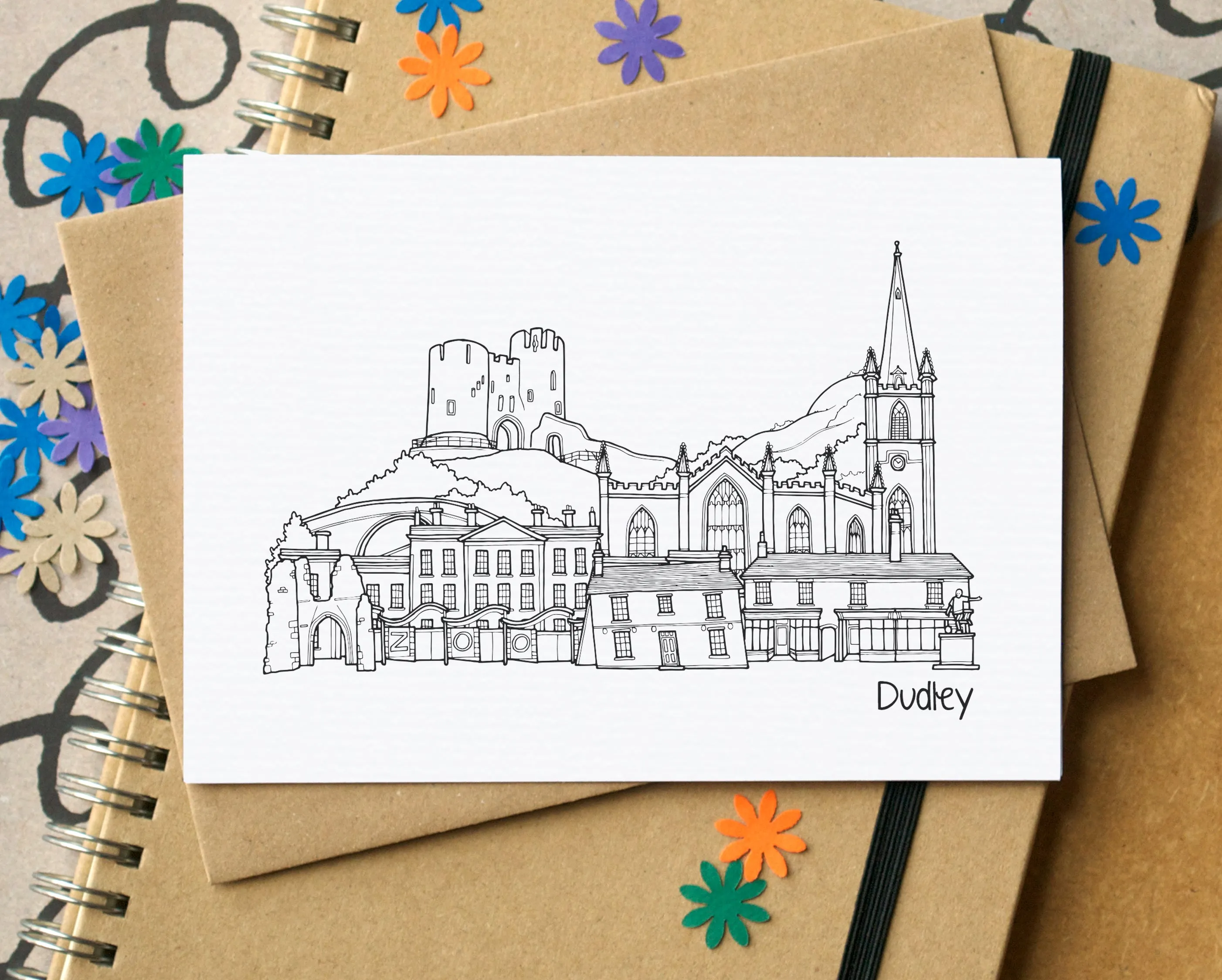 Dudley Skyline Landmarks Greetings Card