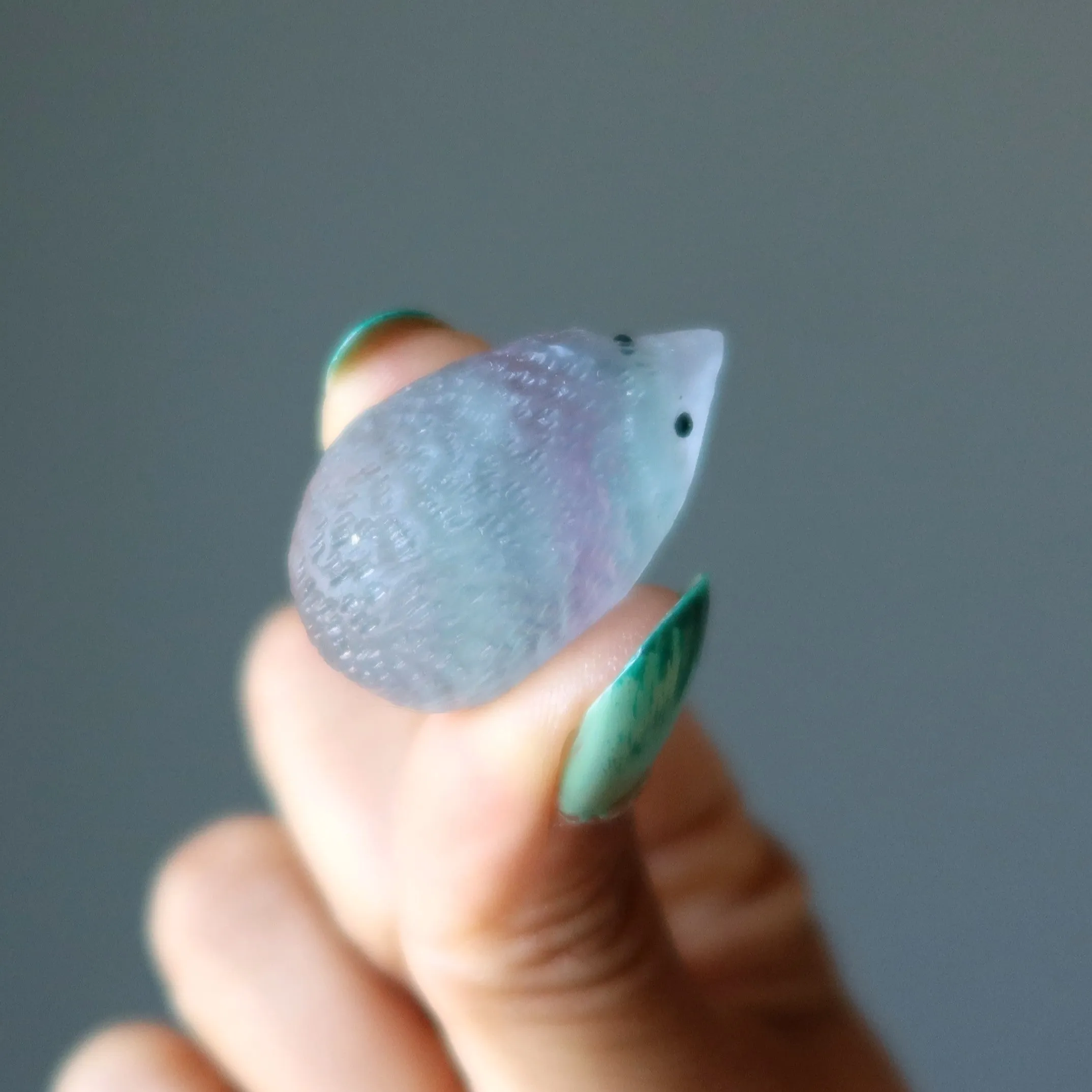 Fluorite Hedgehog My Best Friend Rainbow Animal Figurine