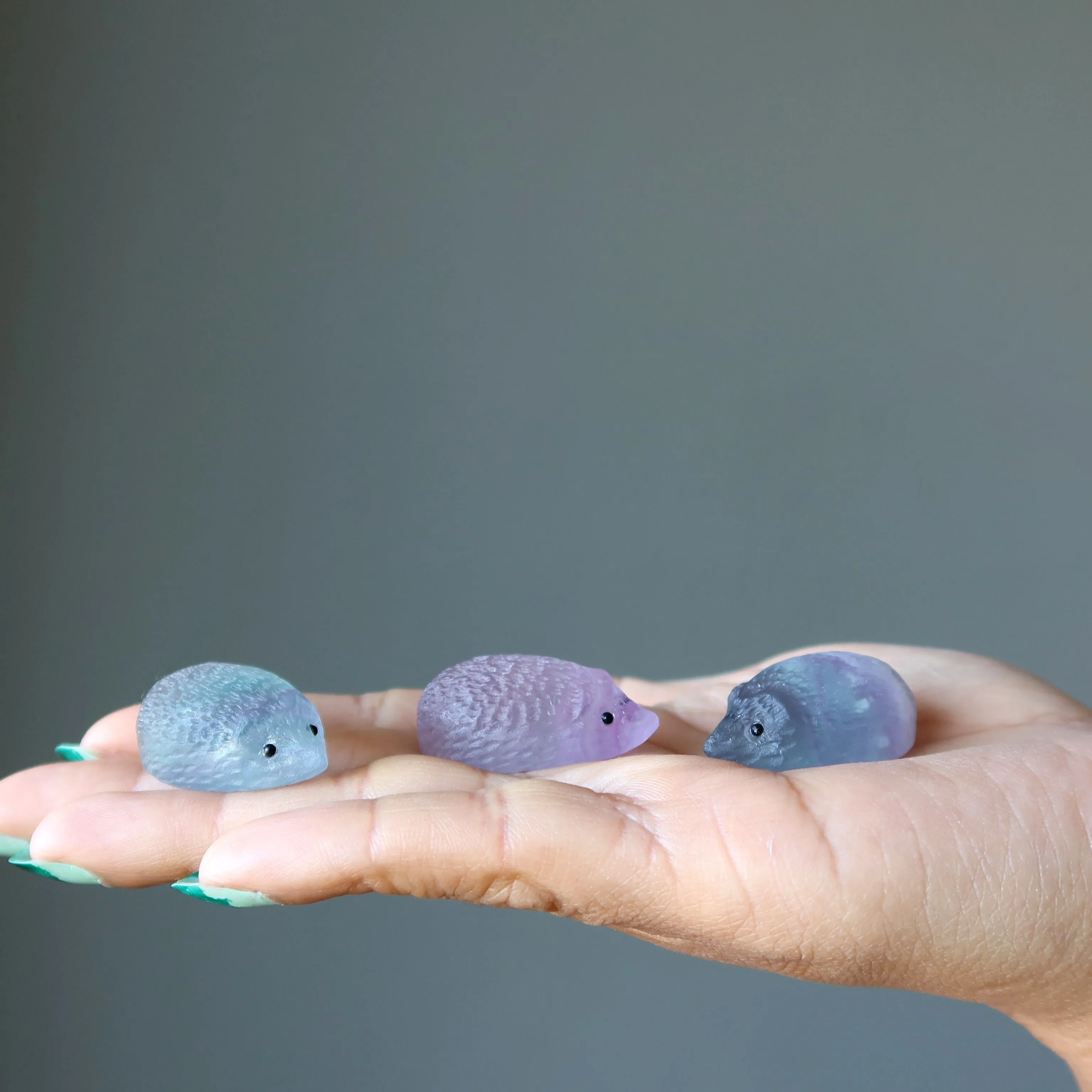 Fluorite Hedgehog My Best Friend Rainbow Animal Figurine