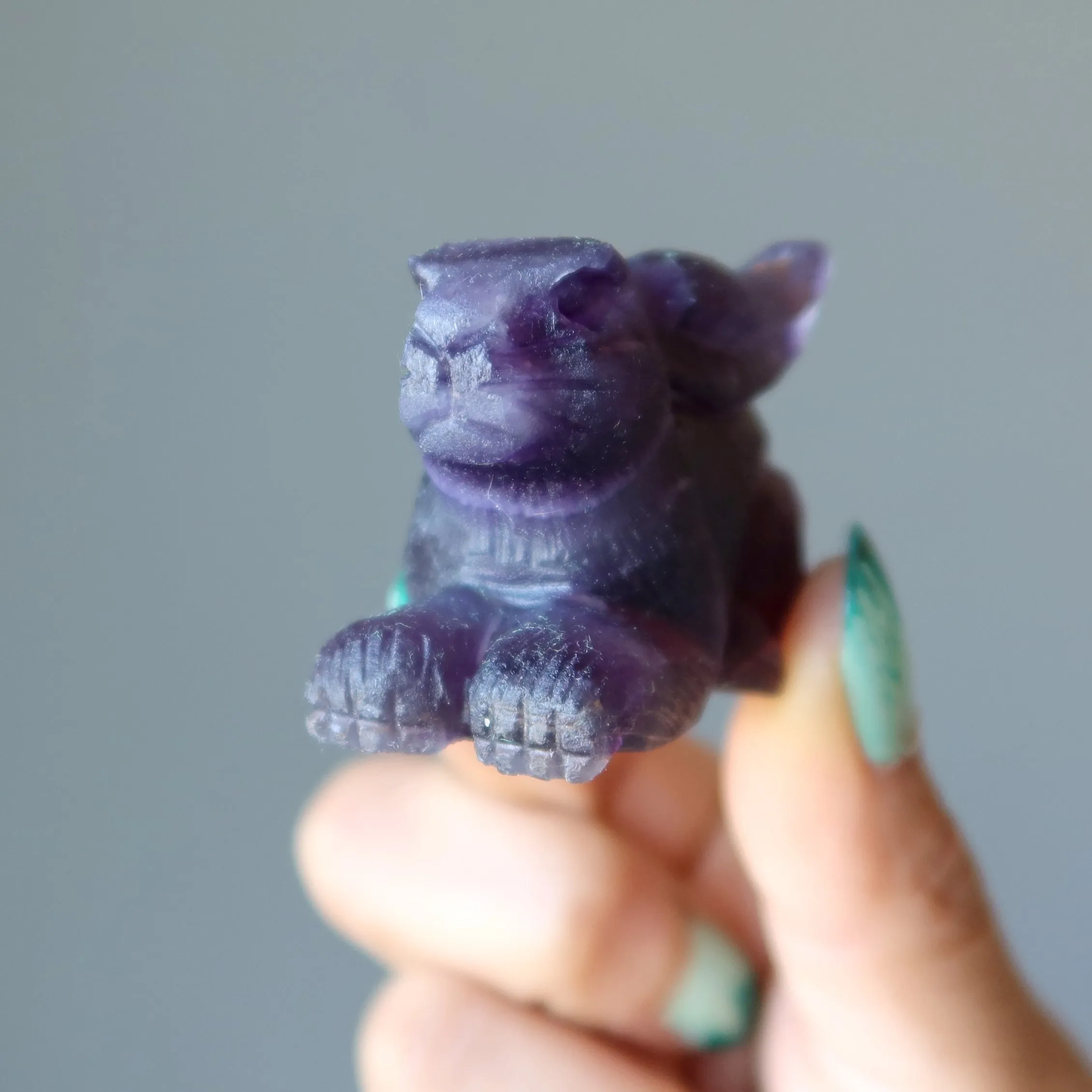 Fluorite Rabbit Hop to Healing Crystal Purple Animal Figurine