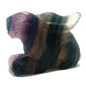 Fluorite Rabbit Hop to Healing Crystal Purple Animal Figurine