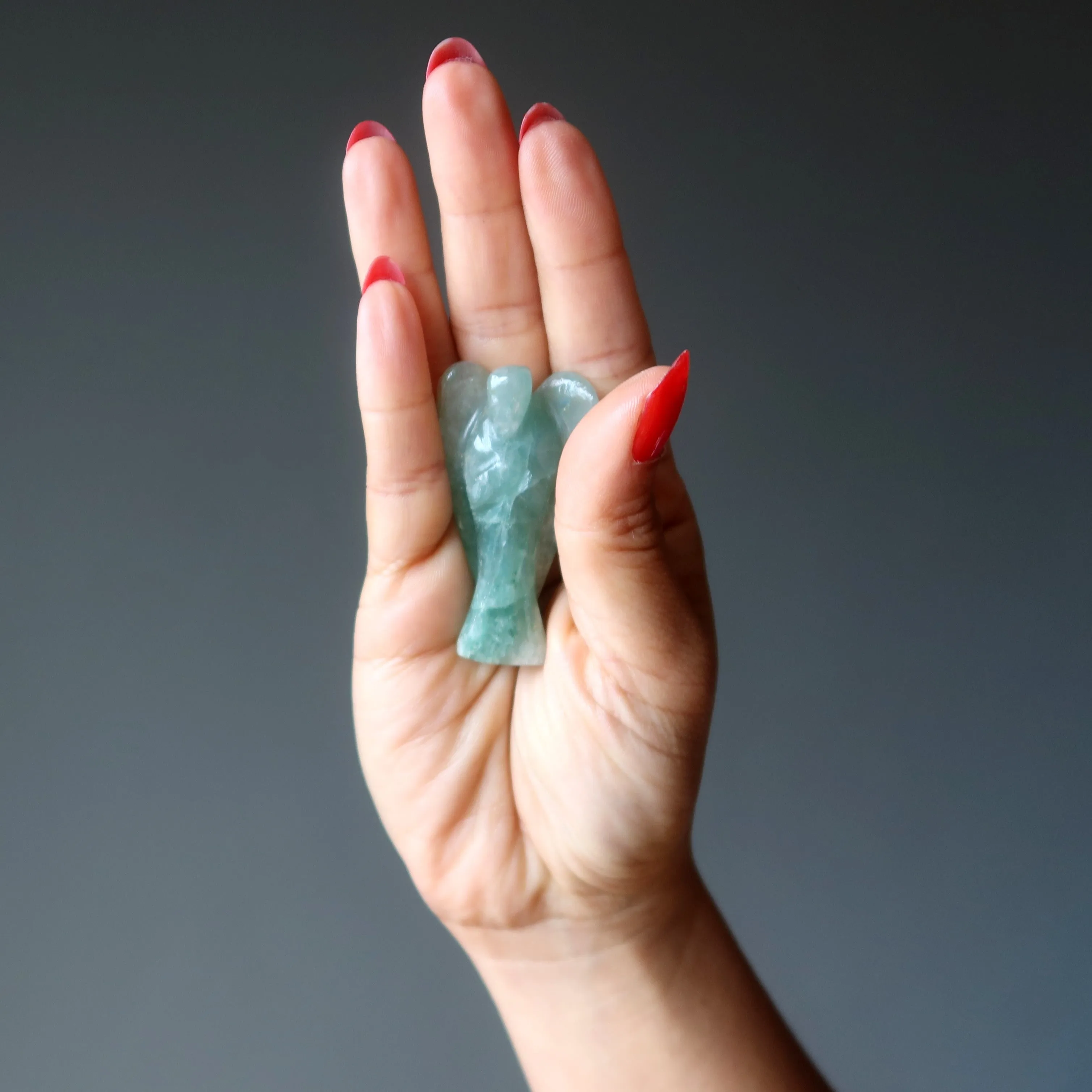 Green Aventurine Angel of Abundance Blessed Crystal Figurine