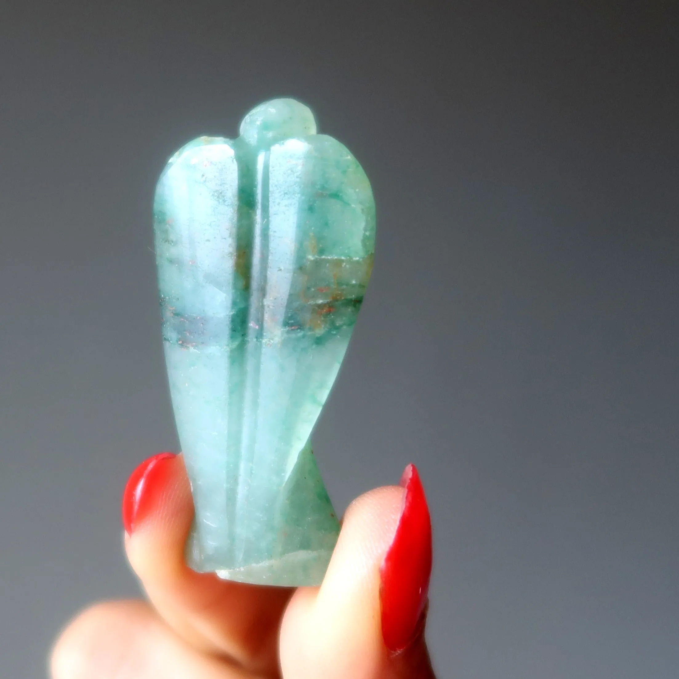 Green Aventurine Angel of Abundance Blessed Crystal Figurine