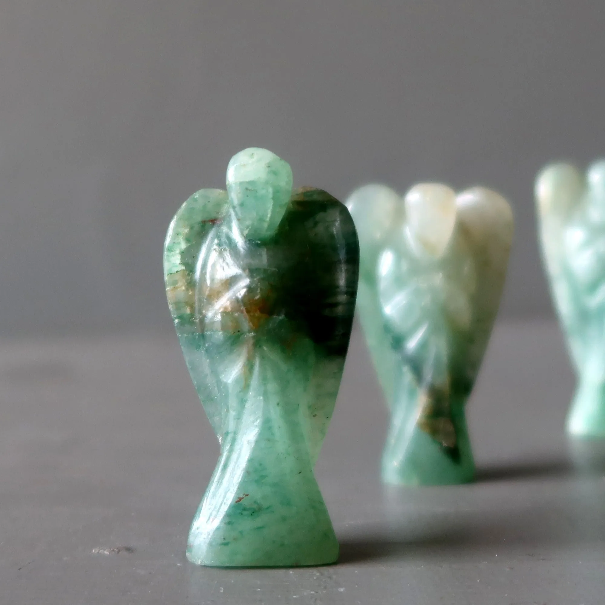 Green Aventurine Angel of Abundance Blessed Crystal Figurine