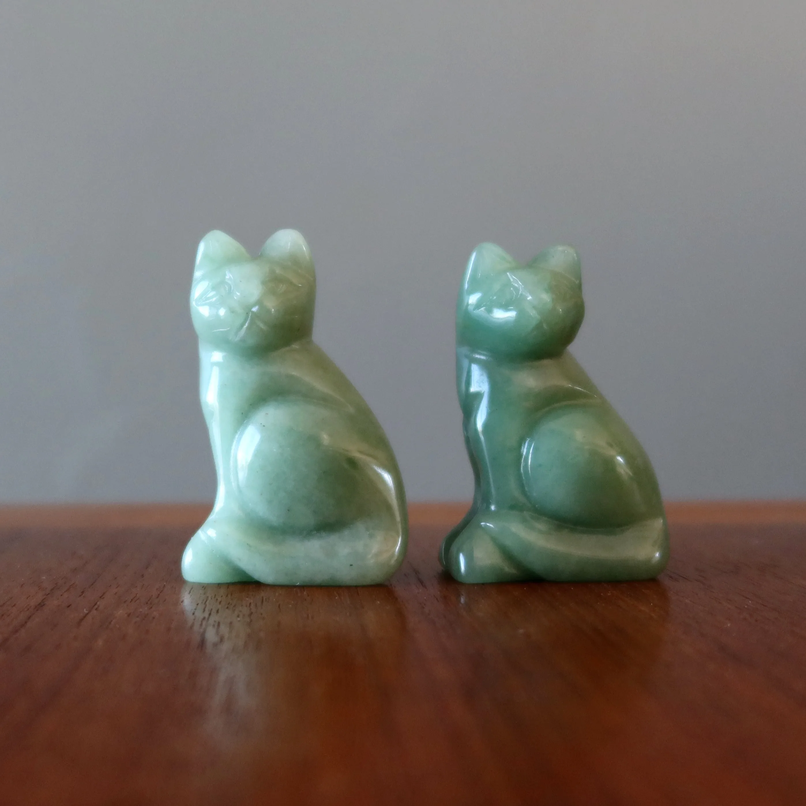 Green Aventurine Cat I Deserve It All Abundance Animal Crystal