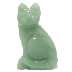 Green Aventurine Cat I Deserve It All Abundance Animal Crystal