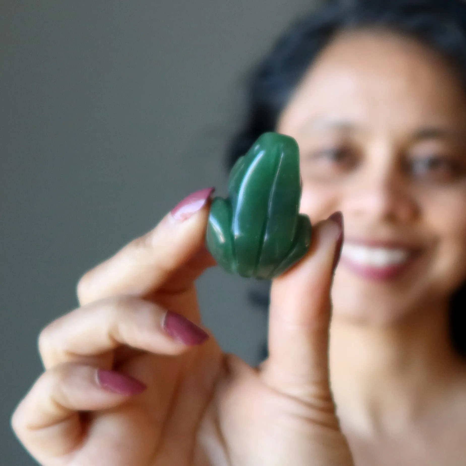 Green Aventurine Frog Leap of Faith Abundance Animal Statue