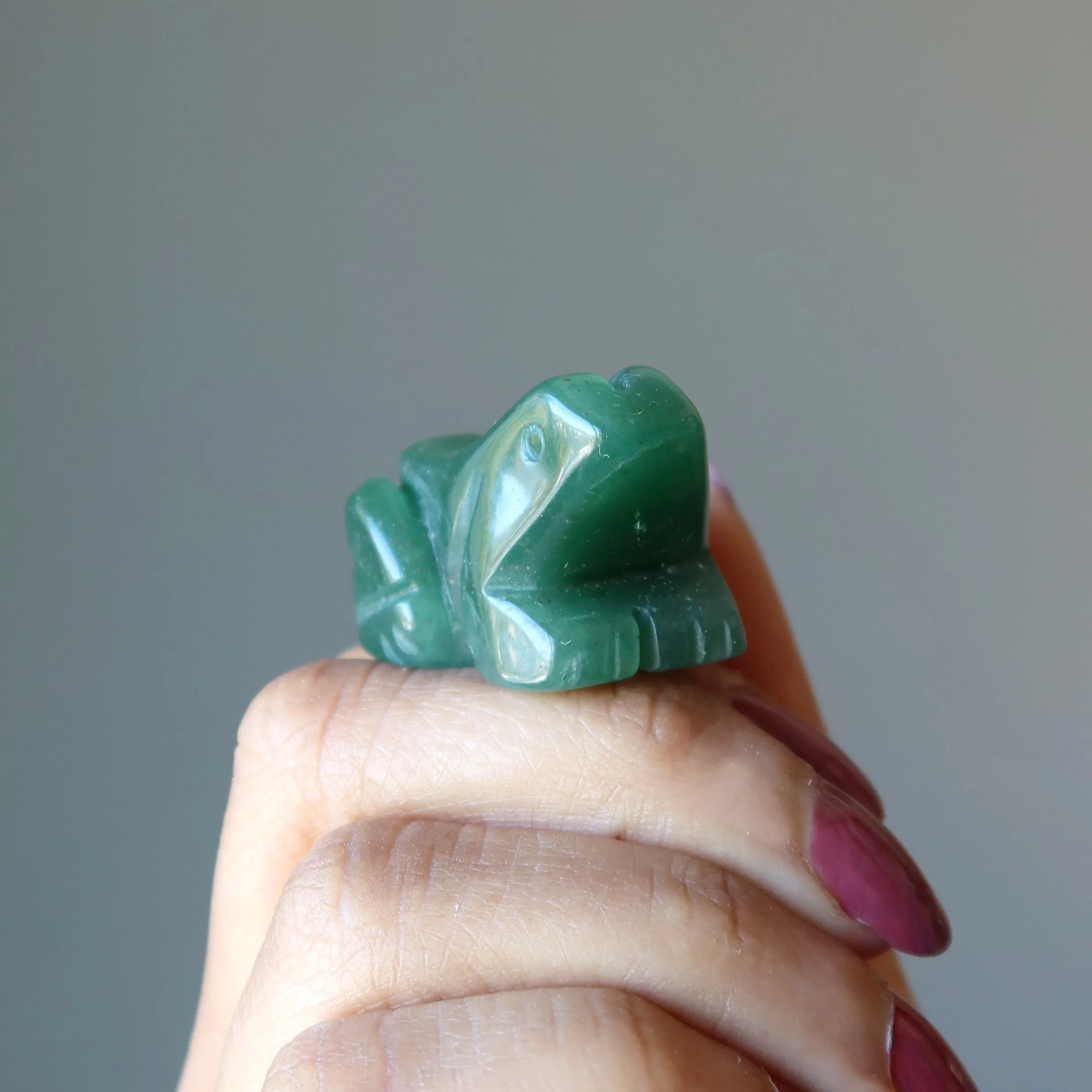 Green Aventurine Frog Leap of Faith Abundance Animal Statue