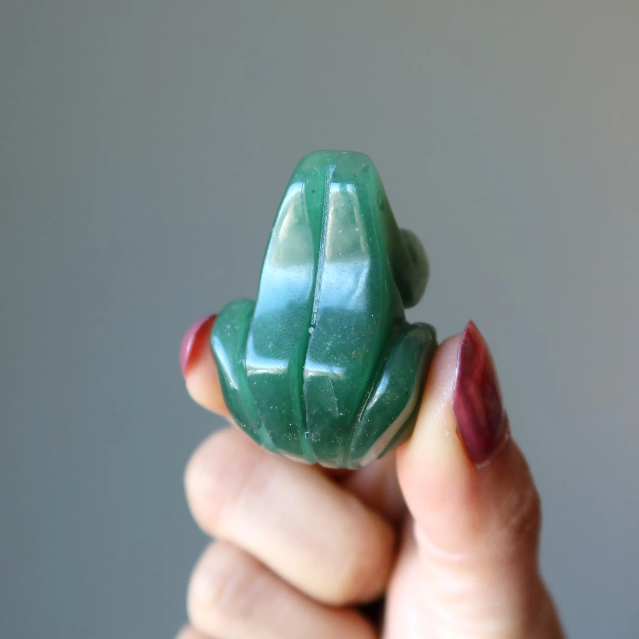 Green Aventurine Frog Leap of Faith Abundance Animal Statue