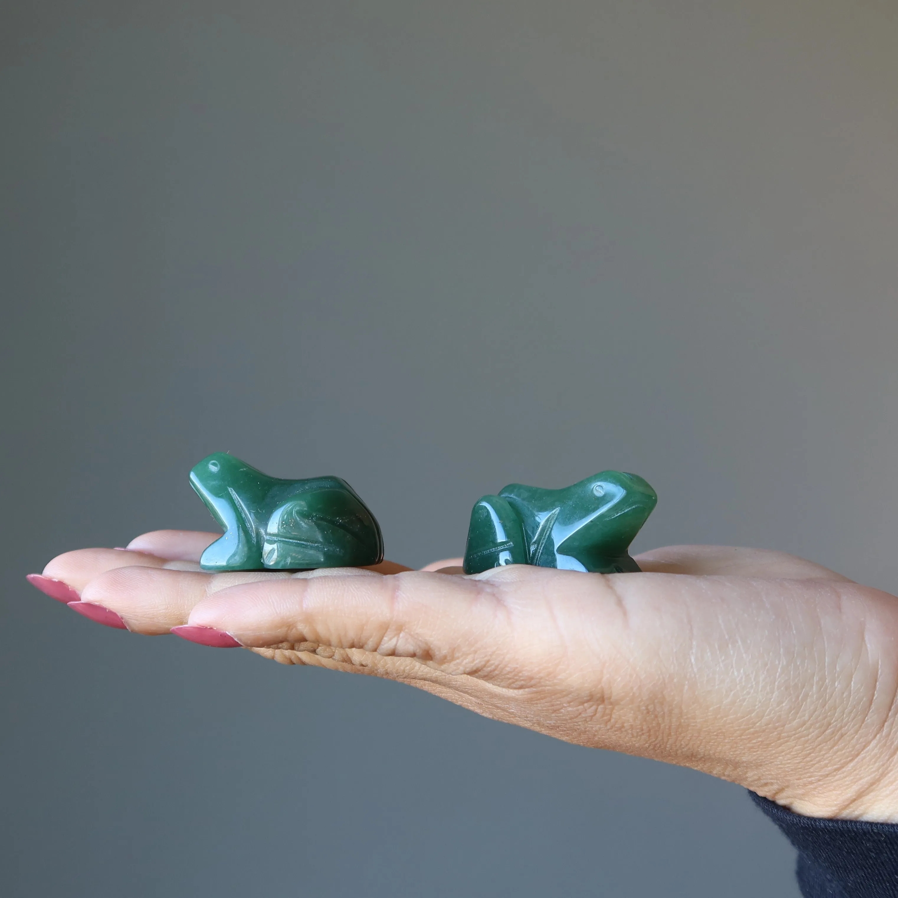 Green Aventurine Frog Leap of Faith Abundance Animal Statue