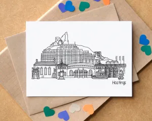 Hastings Skyline Landmarks Greetings Card