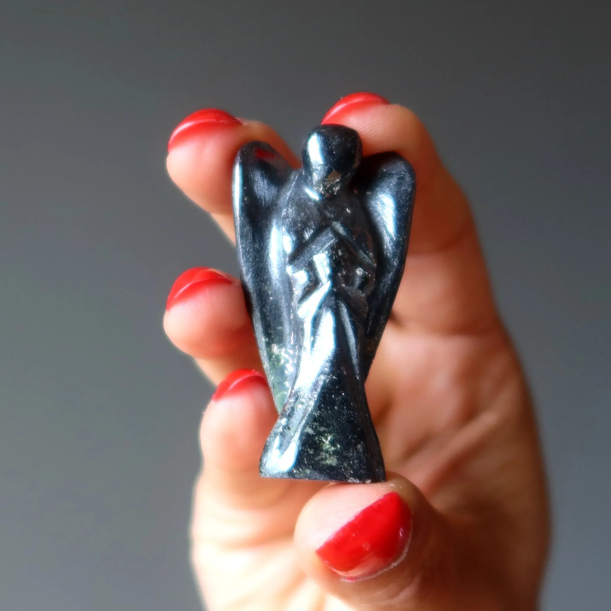 Hematite Angel Pocket Guardian
