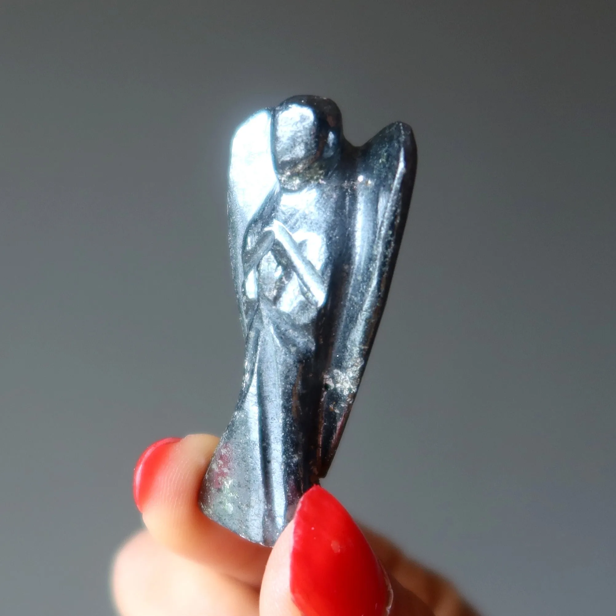 Hematite Angel Pocket Guardian