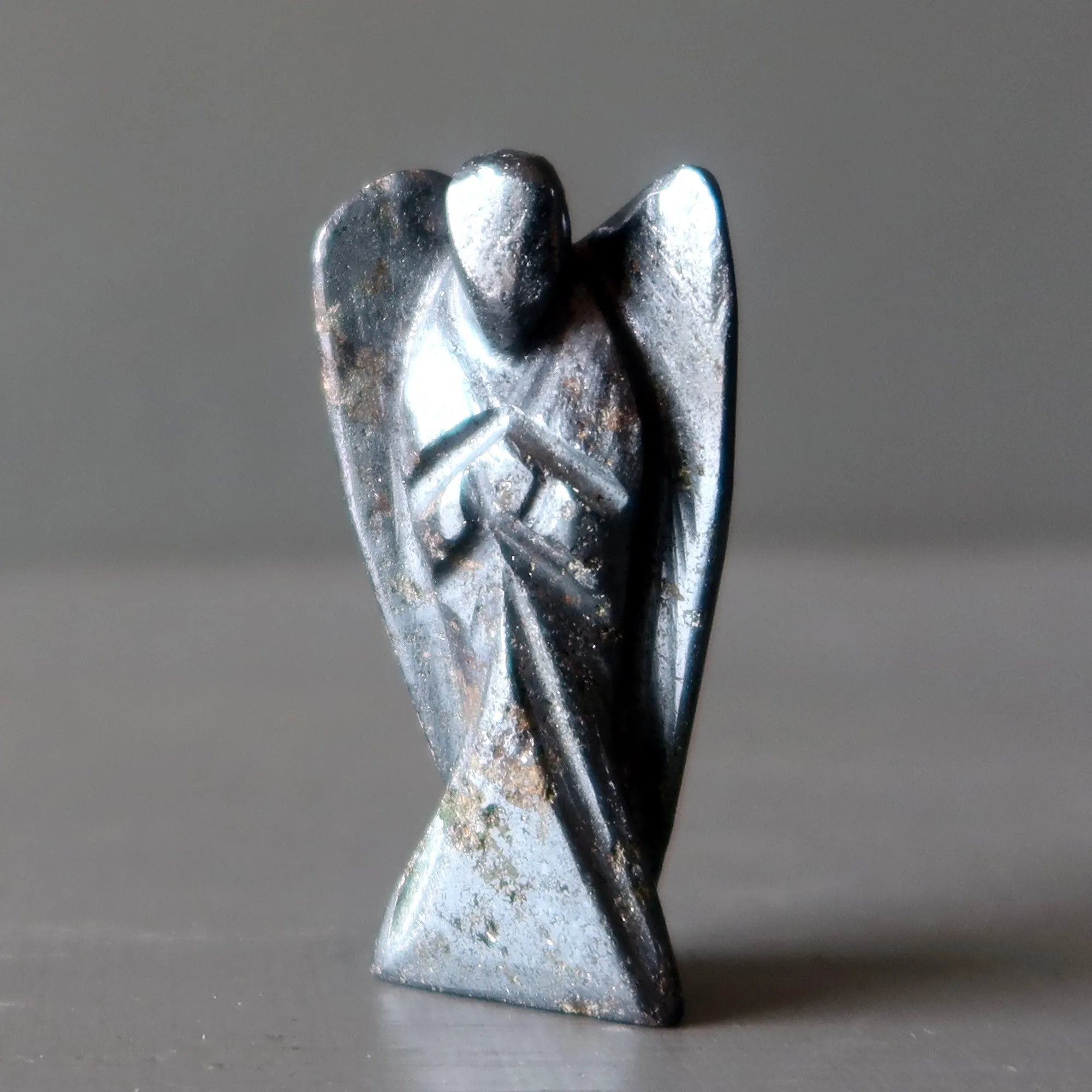 Hematite Angel Pocket Guardian