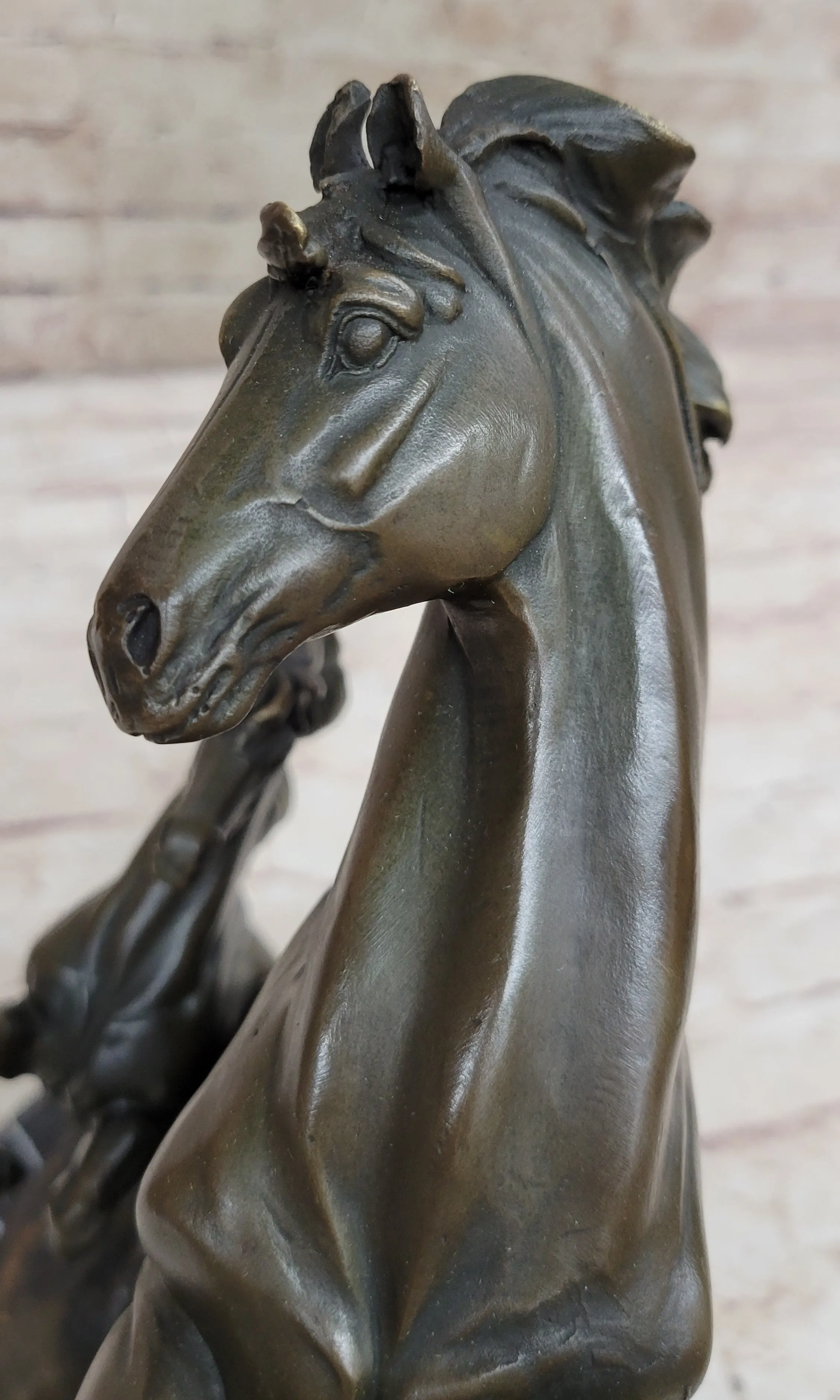HORSES REARING BRONZE COLLECTABLE FIGURINE BEAUTIFUL AND MAJESTIC STATUE 