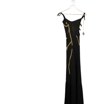HOUSE OF SUNNY Black Statue Dress UK 10
