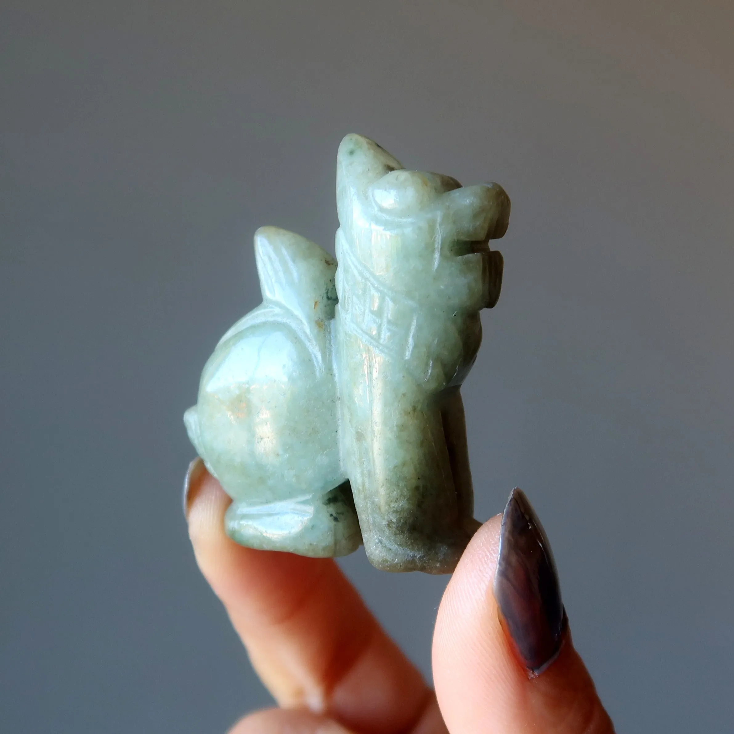 Jade Fu Dog Mythical Dragon Lion Guardian Jadeite Animal