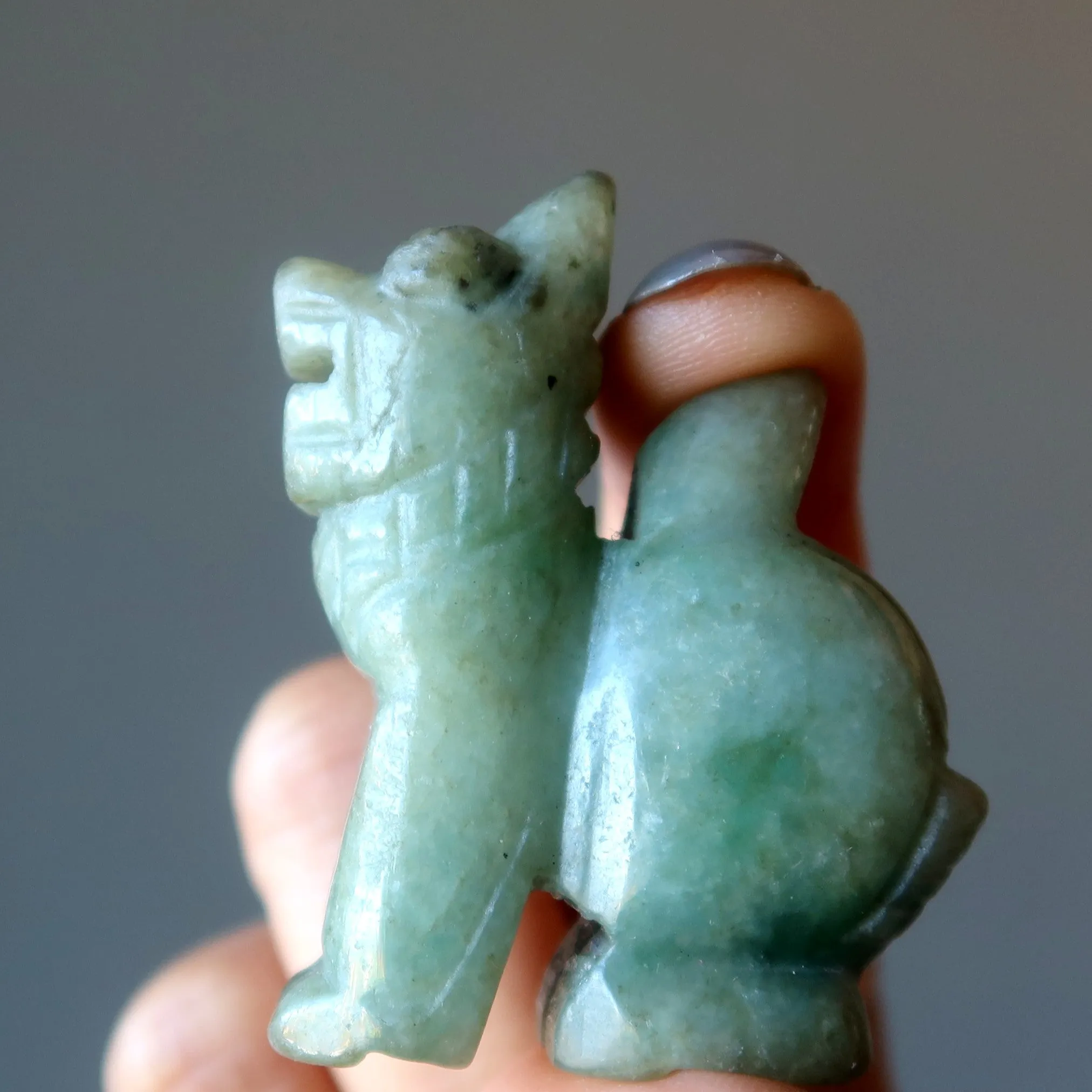 Jade Fu Dog Mythical Dragon Lion Guardian Jadeite Animal