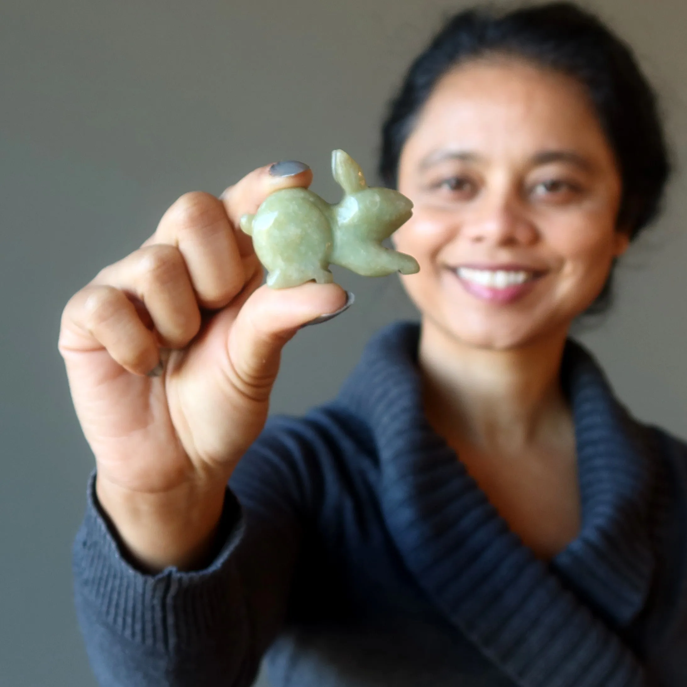 Jade Rabbit Get Lucky Bountiful Bunny Green Animal Figurine