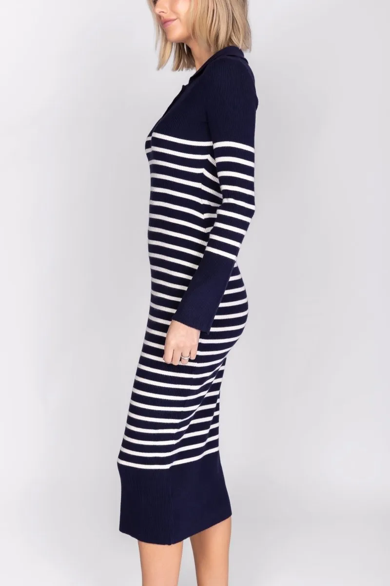 PHOENIX DRESS (NAVY STRIPE)