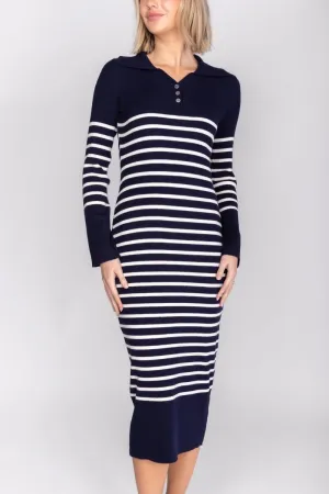 PHOENIX DRESS (NAVY STRIPE)