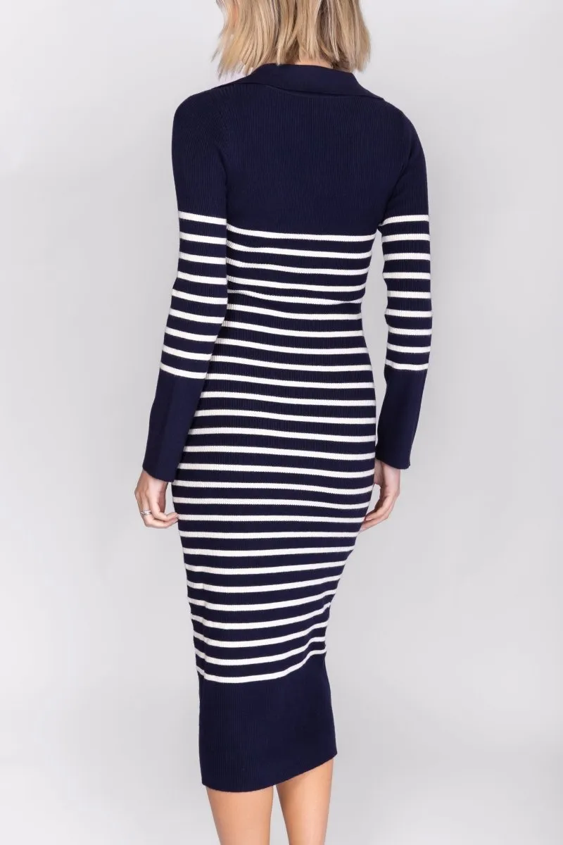 PHOENIX DRESS (NAVY STRIPE)