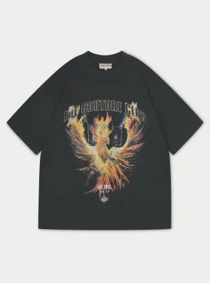 PHOENIX GRAPHIC T-SHIRT - WASHED BLACK
