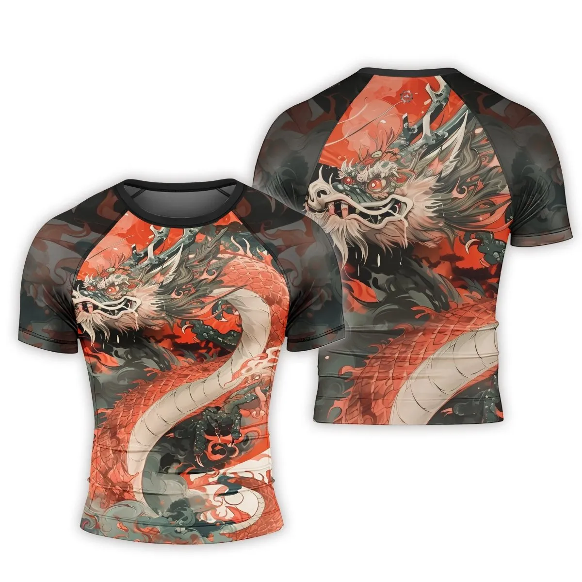 Rising Red Dragon Men's Short Sleeve Rash Guard