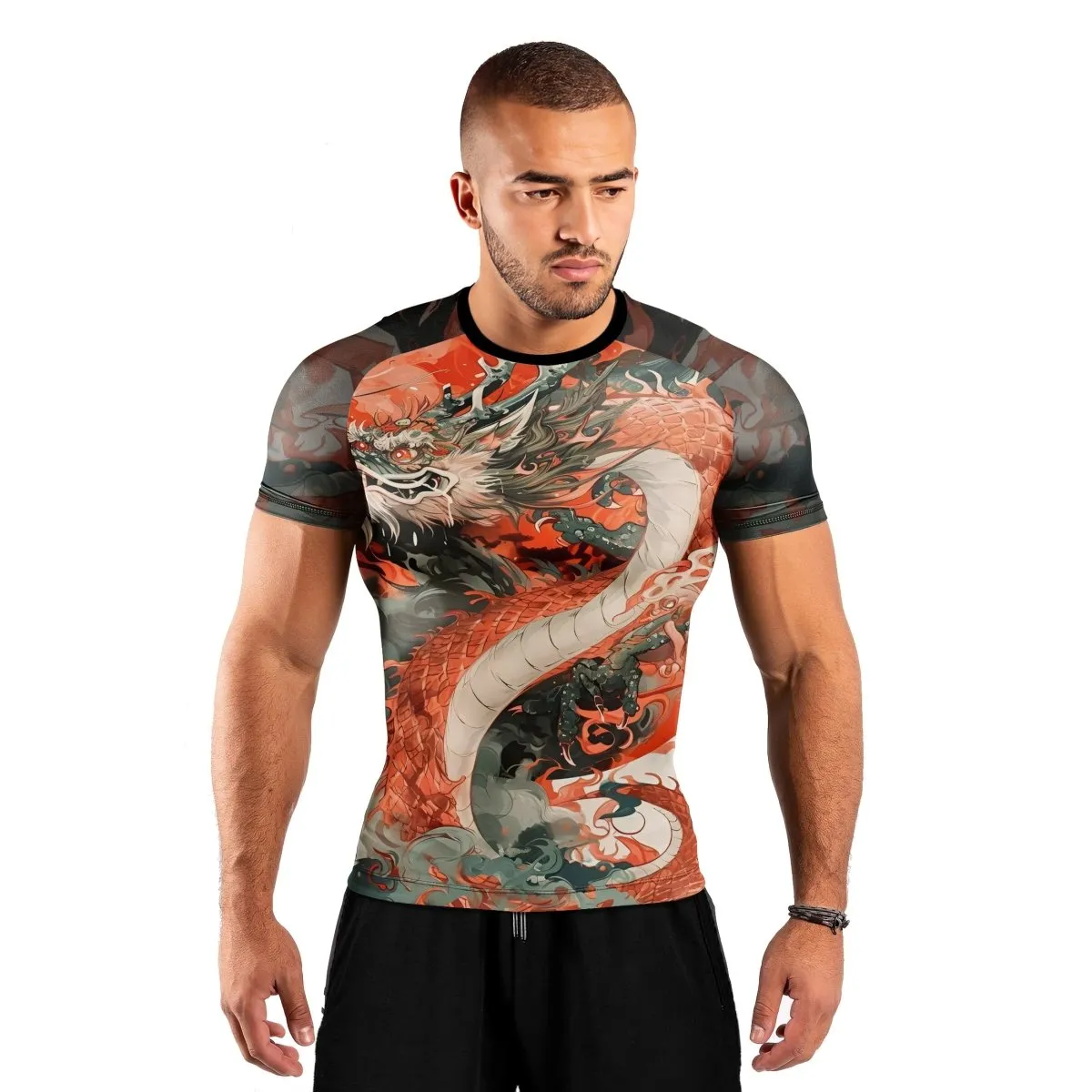 Rising Red Dragon Men's Short Sleeve Rash Guard