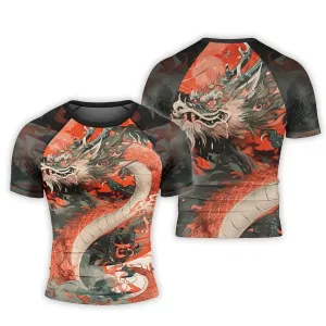 Rising Red Dragon Men's Short Sleeve Rash Guard