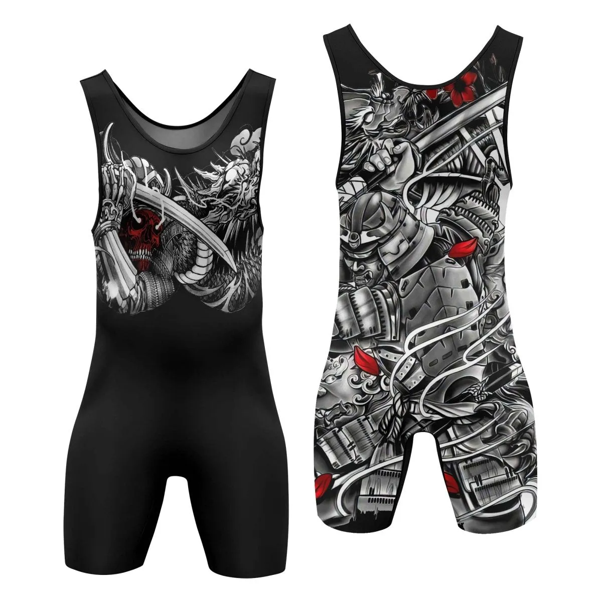 Samurai & White Dragon Wrestling Singlets
