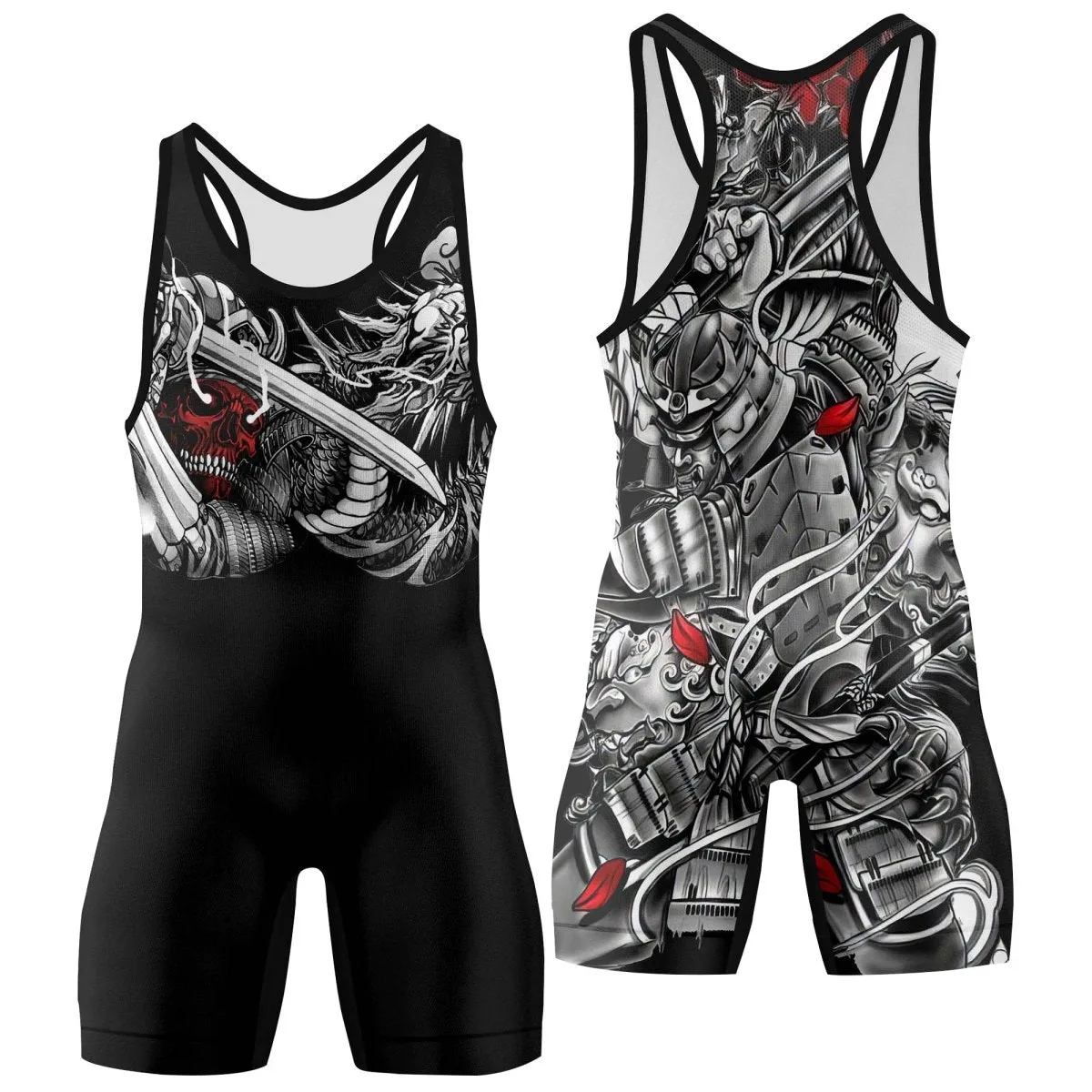 Samurai & White Dragon Wrestling Singlets