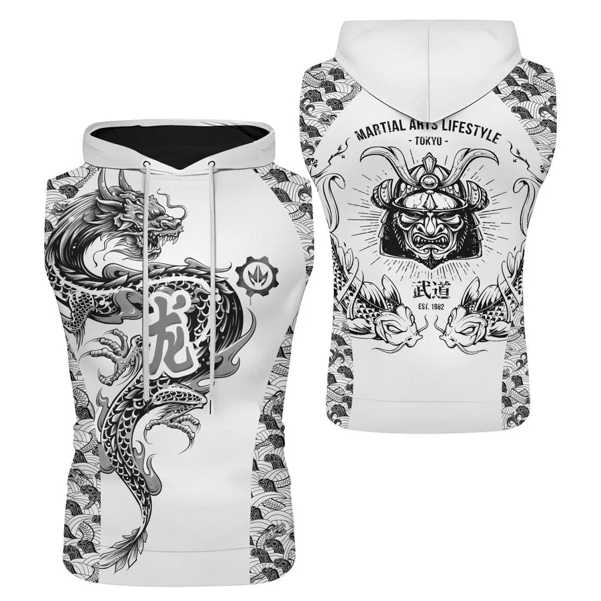 Samurai Dragon Sleeveless Pullover & Zip Hoodie